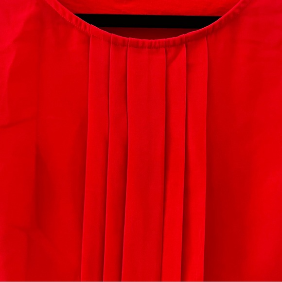 Boden Womens Red/Orange Blouse Pleat Front Sleeveless Top US size 4 - Picture 4 of 6